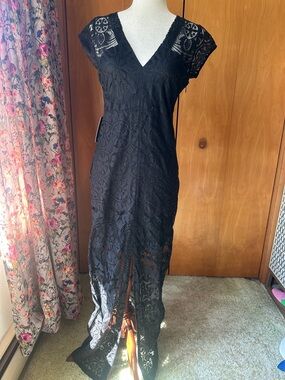 Express | Dresses | Nwot Black Lace Maxi Dress From Express | Poshmark
